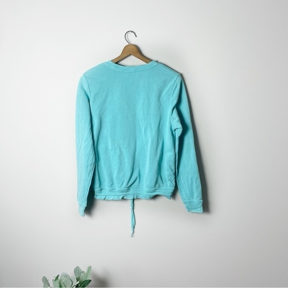 [Nike] Women's Blue Drawstring Waist Crewneck Pullover Sweatshirt TINY FLAWS - Picture 9 of 10